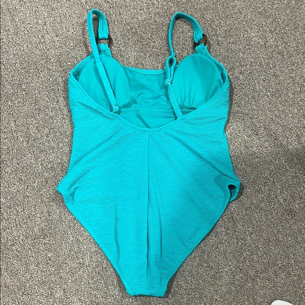 NWT. Shade + Shore Teal One Piece‎ Swimsuit - Picture 2 of 5